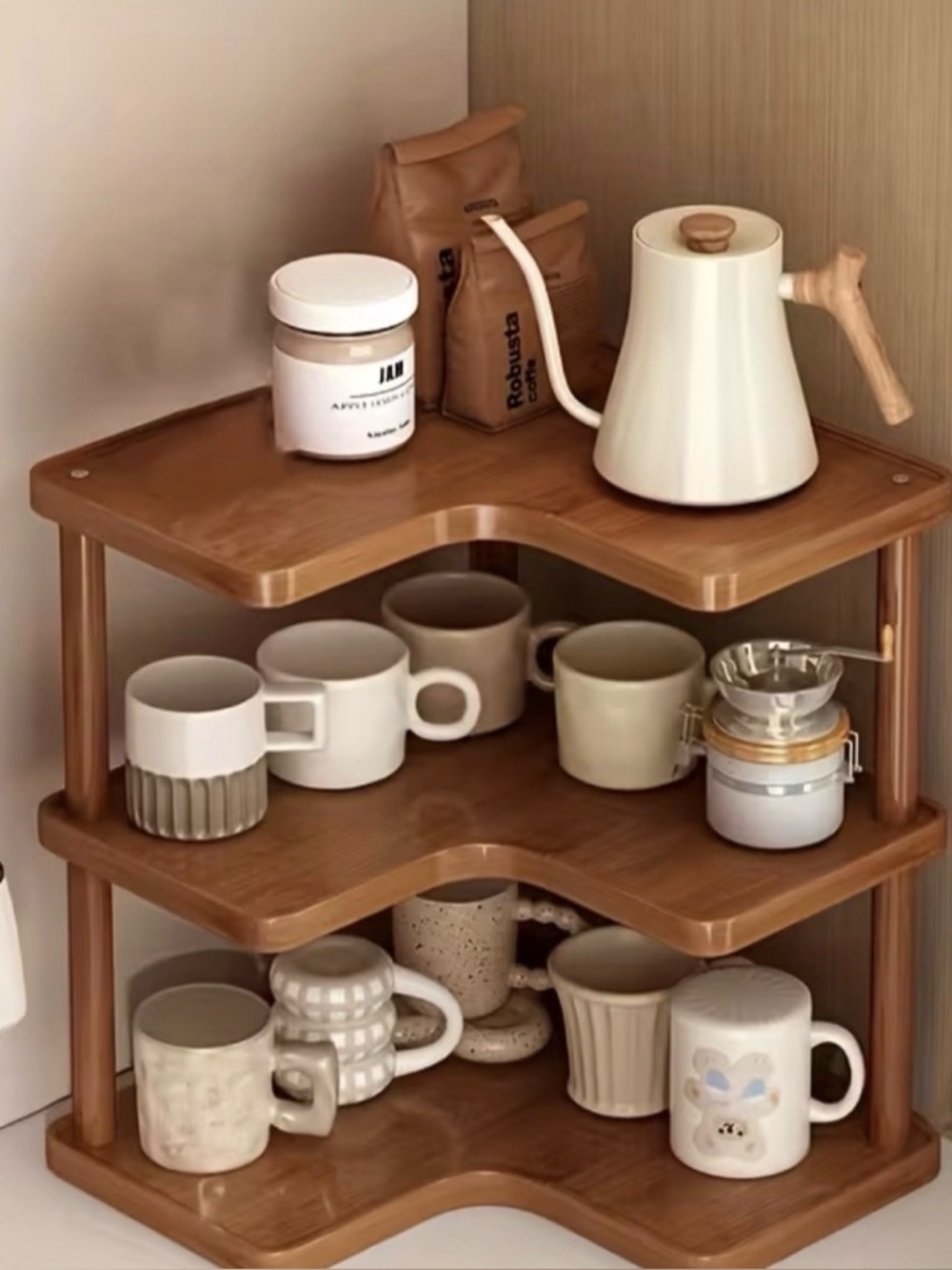 Triangular Design Fits Corner Storage Spaces kitchen Organizer NWT!